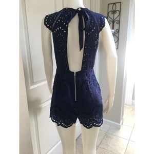 Blue lace romper